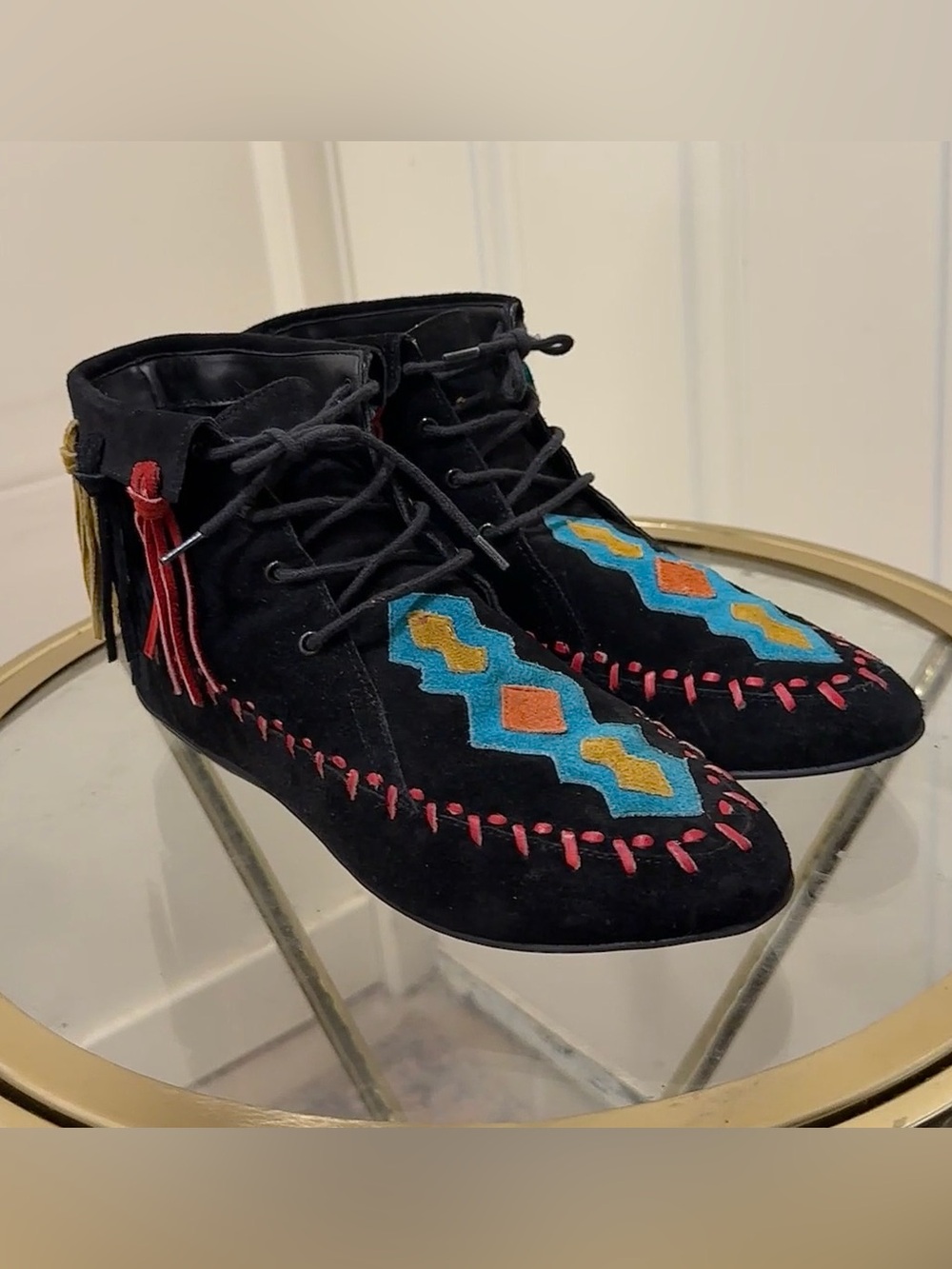 Vintage RARE L.J. Simone Suede Moccasin-style Ankle Boots